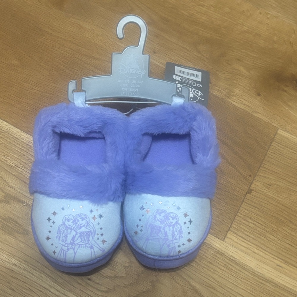 Disney Frozen Lavender Plush Slip-On Slippers